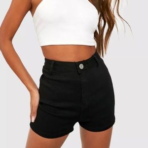 Boohoo Black High Waisted Shorts